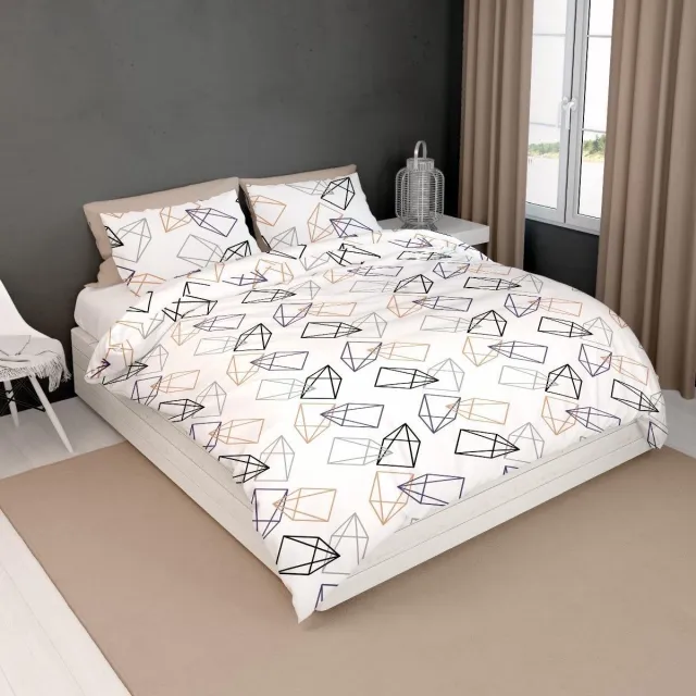Satin D Or Dekbedovertrek Satin Dor Rocket Wit/Beige 240x220 cm White/Beige