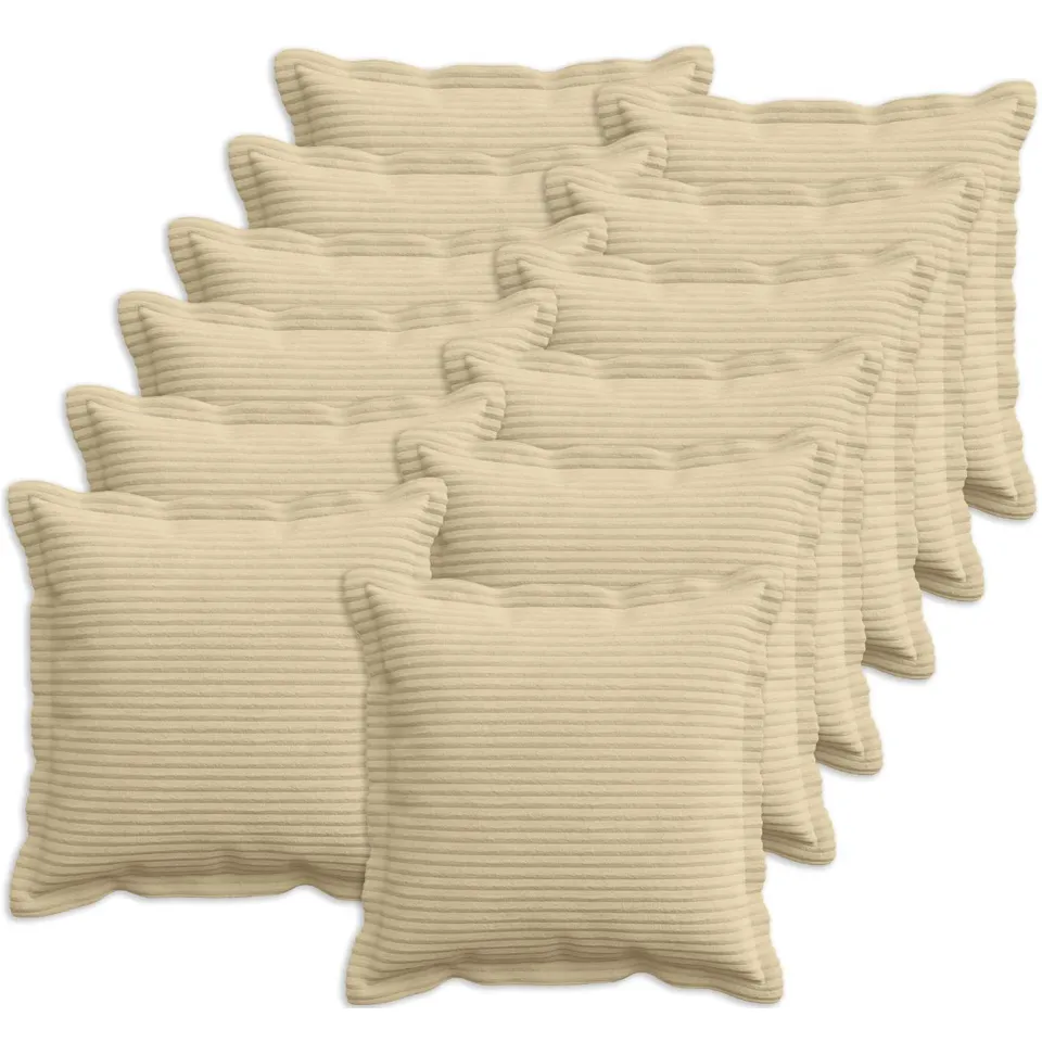 vidaXL Kussensloop 12 st HOUTEN Grijs groen 50 x 50 cm corduroy, foto 3
