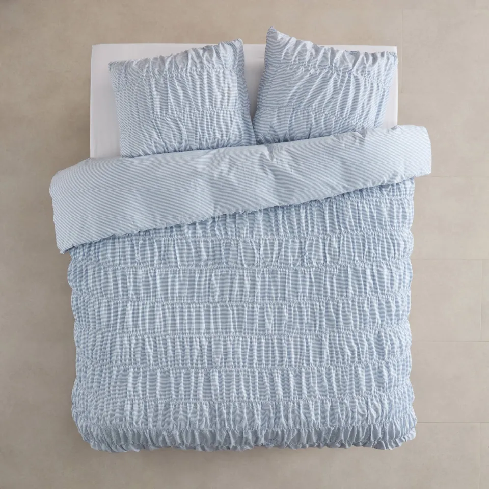 NOUS Living katoenen dekbedovertrek 1-persoons (140x220 cm) Blauw
