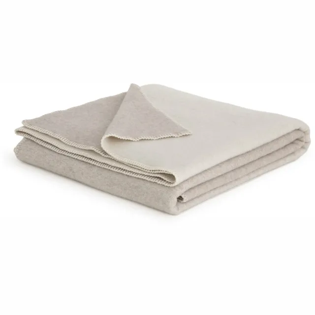 Most Kasjmier bed deken Ivory Dune - 90% Merino wol, 10% Kasjmier wol - 220 x 200 cm - wit-beige wit, beige