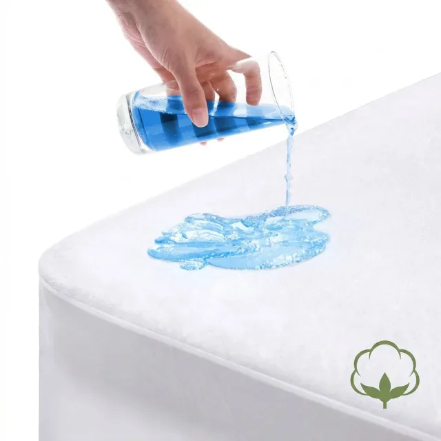 Zavelo Katoen Molton Waterdicht PU Hoeslaken - 90x200 cm - 100% Katoen - 30cm Hoekhoogte - Wasbaar tot 95 graden - Rondom Elastisch Wit