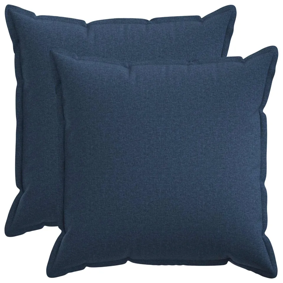 vidaXL Kussensloop 2 st HOUTEN Blauw 65 x 65 cm Faux Linnen, foto 3