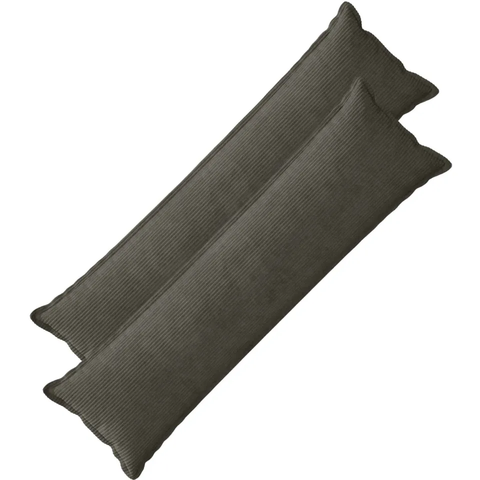 vidaXL Kussensloop 2 st HOUTEN Antraciet 40 x 145 cm corduroy, foto 3