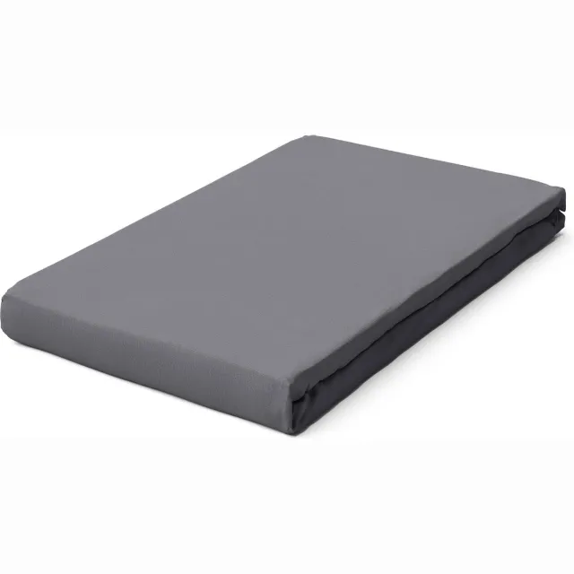 schlafgut Pure Bio Katoen Jersey Hoeslaken XL - 180x200 - 200x220 128 Grey Mid
