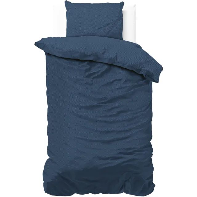 Sleeptime Zensation Satin Point - Dekbedovertrek - Eenpersoons - 140x200/220 + 1 kussensloop 60x70 - Blauw