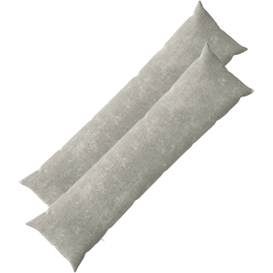 vidaXL Kussensloop 2 st HEERLEN Lichtgrijs 40 x 145 cm Chenille Stof