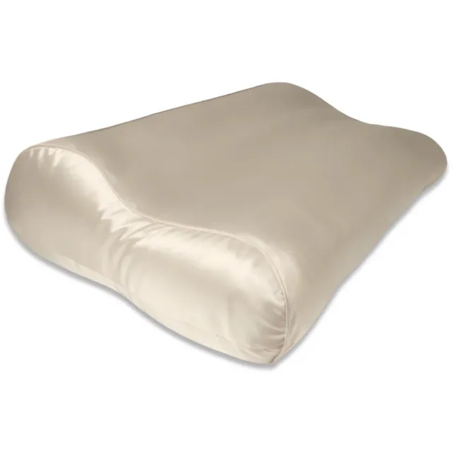 Silk Heaven 100% Zijden kussensloop ergonomisch Donker Champagne 19mm - 30x50cm - Satijn geweven zijden kussensloop - Silk kussensloop - Ergonomische kussensloop - Silk Heaven - 30x50cm