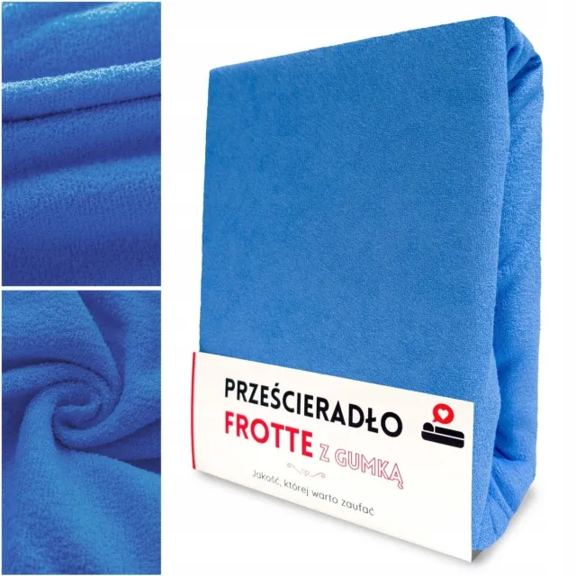 LOZKOHOLICY.PL Hoeslaken Frottier 70x140 cm Katoen met Elastiek - Gaja Blauw