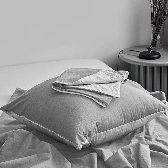 Mildly Kussensloop - 80x80cm - 100% Katoen - Grijs - Set van 2