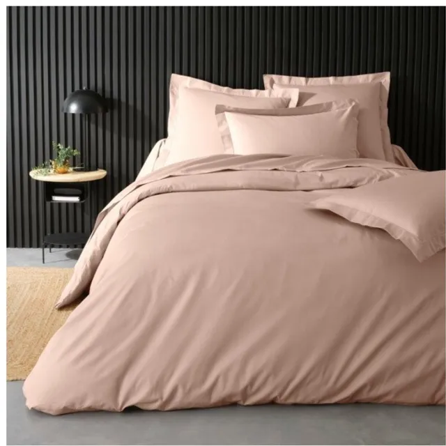 PROMO LINGE Effen Percale Dekbedovertrek - Luxe en Comfort Beddengoedset naakt / roze