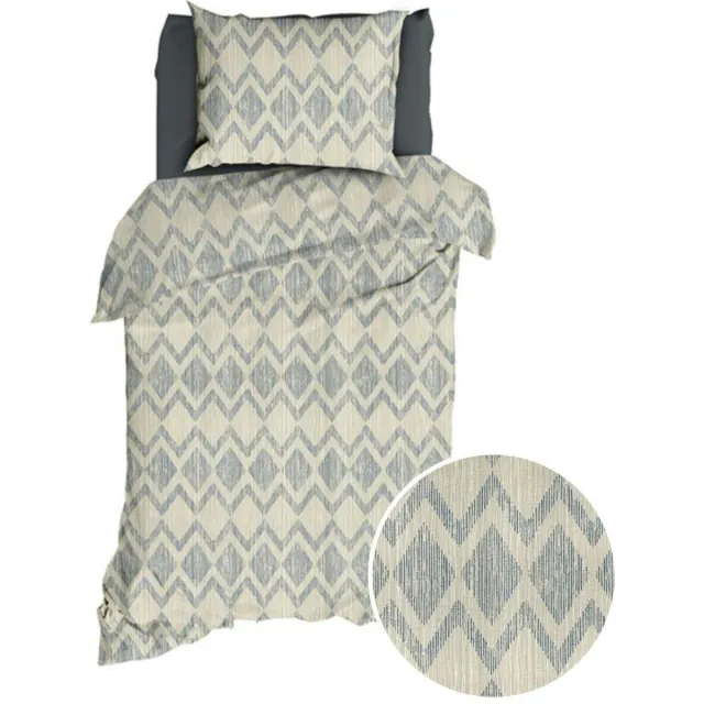 Romanette Dekbedovertrek - Beige Antra Ruiten Katoen - B 140 x L 200 cm/B 140 x L 220 cm - 1-persoons - 14368-140 x 200-220 cm