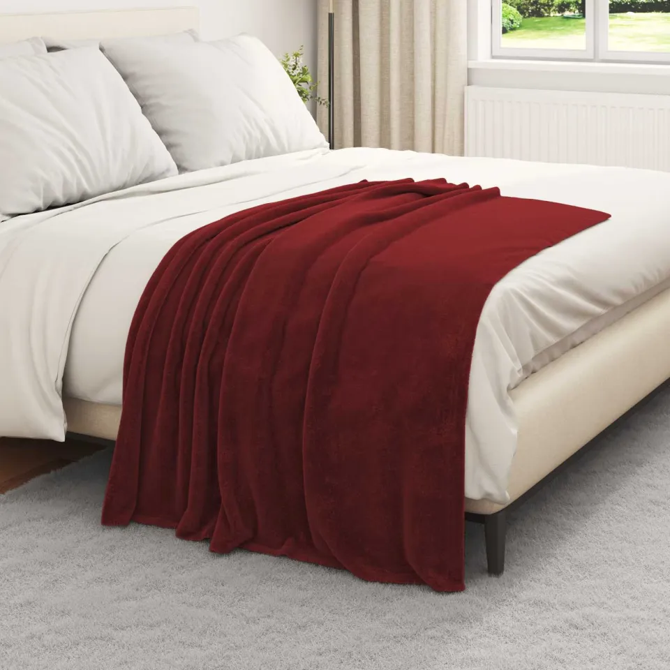 vidaXL Kleden 6 st Bordeaux Rood 150 x 130 cm 3,04 kg Fleece, foto 3