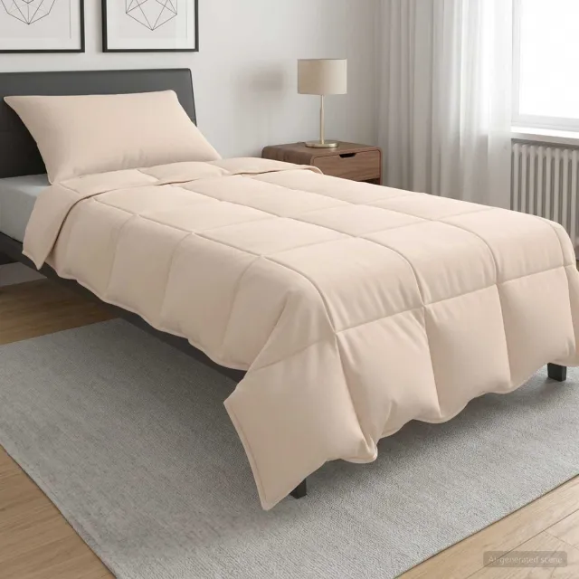 vidaXL Dekbedset 2 st 137 x 200 cm Winter 350 gsm dekbed Beige