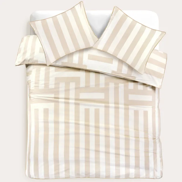 Studio LIVIT percale katoenen dekbedovertrek 2-persoons (200x220 cm) Ecru
