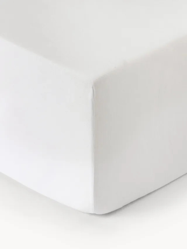 Westwing Collection Boxspring hoeslaken Biba, flanel Wit