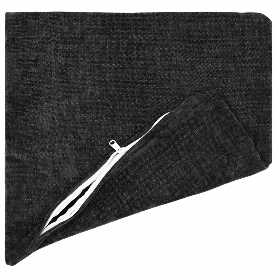 vidaXL Kussensloop 2 st HEERLEN Antraciet 45 x 45 cm Chenille Stof, foto 4