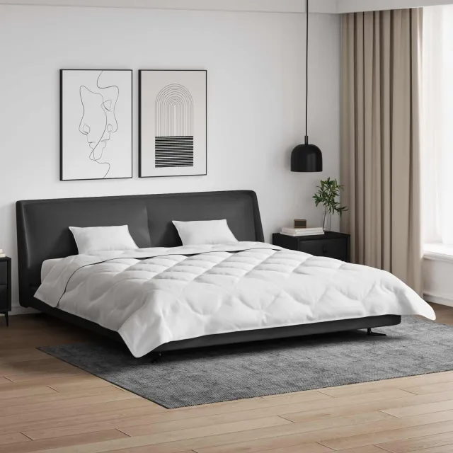 vidaXL Dekbed met kussen 3 st Wit Microfibre