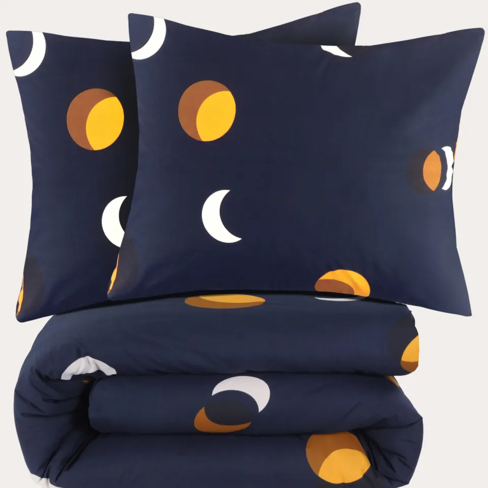 NOUS Living Sun and Moon katoenen dekbedovertrek donkerblauw, foto 6