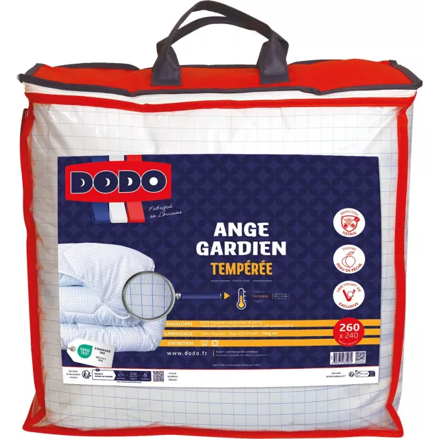 Vente-unique Dekbed DODO totale bescherming tegen huisstofmijt - 240 x 260 cm - Vezel Volupt’air® ANGE GARDIEN Wit
