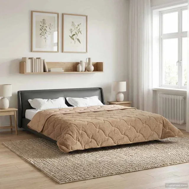 vidaXL Zomer Dekbed 240 x 260 cm Zomer Taupe Ademend