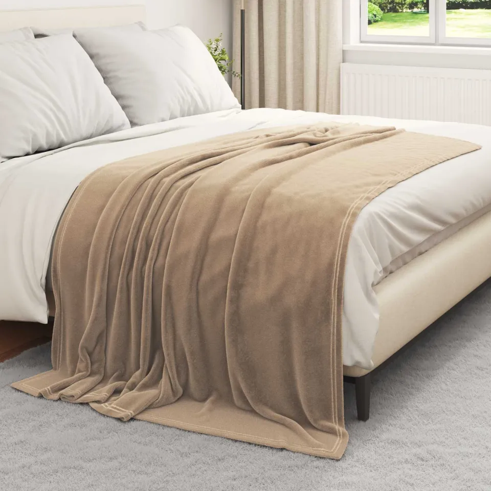 vidaXL Kleden 6 st Camel 200 x 150 cm 4,68 kg Fleece, foto 3