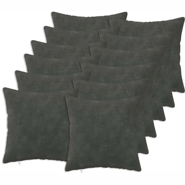 vidaXL Kussensloop 12 st HEERLEN Antraciet 40 x 40 cm Anthraciet
