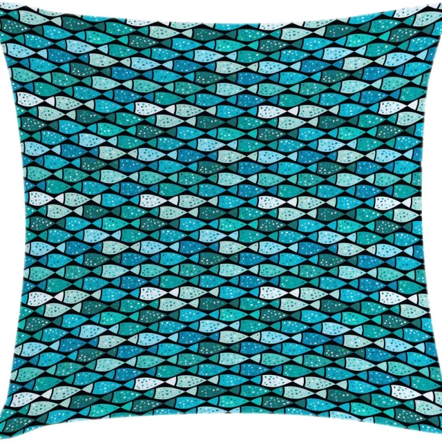 ABAKUHAUS Vis-kussenhoes – Dubbelzijdig bedrukt – 40×40 cm – Veelkleurig Mehrfarbig