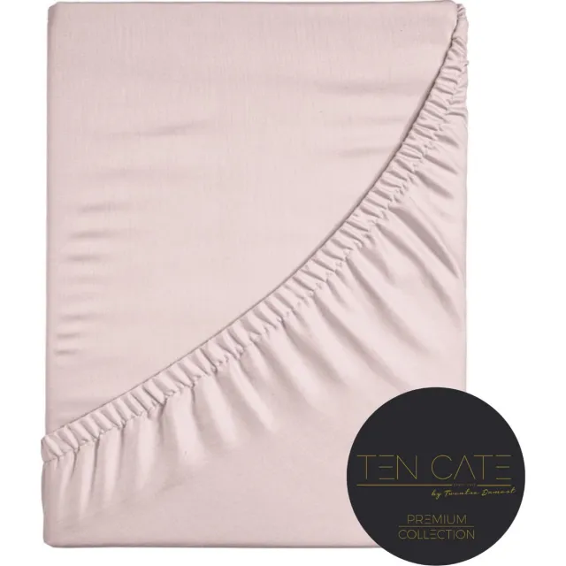 Ten Cate Premium Hoeslaken - Hoeslaken 90x200 - Hoeslakens - Katoensatijn - Geschikt voor boxspring en matras - Hoekhoogte 30cm - Elastiek Rondom - Strijkvrij - Roze - Blush