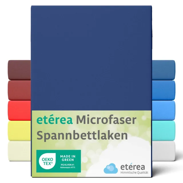 etérea Himmlische Qualität etérea Microvezel Jersey Hoeslaken 90x200-100x200 cm Marineblauw
