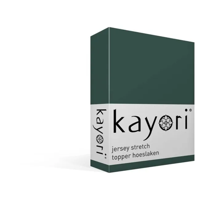 kayori Shizu jersey stretch topper hoeslaken - Tweepersoons - Donkergroen