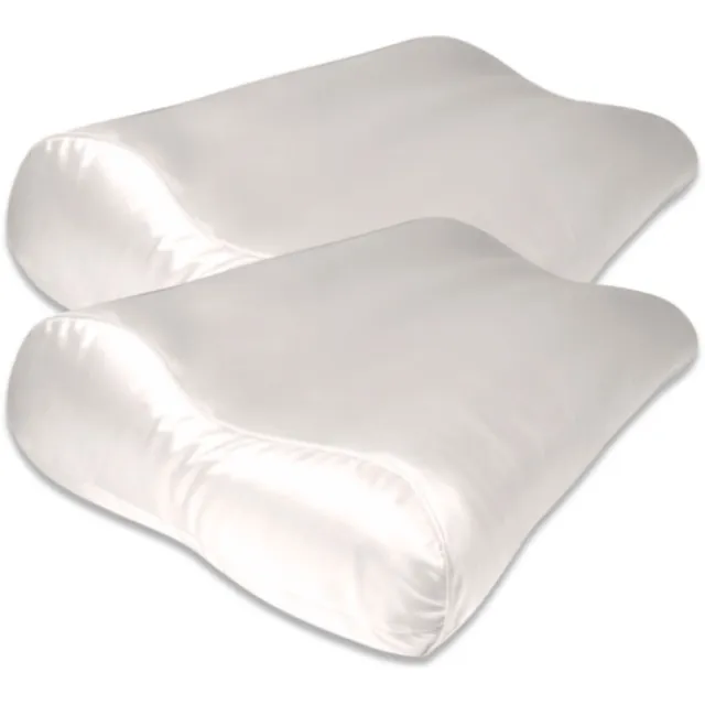 Silk Heaven Voordeelset 2x 100% Zijden kussensloop Ergnomisch Ivoor - 19MM - 30x50cm - Satijn geweven zijden kussensloop - Anti rimpel kussensloop - Silk Heaven - 30x50cm