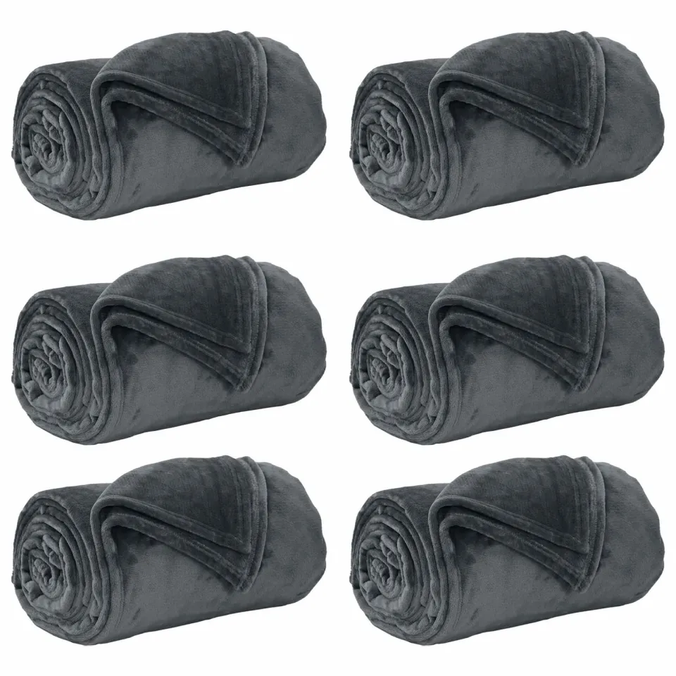 vidaXL Kleden 6 st Donkergrijs 270 x 240 cm 10,11 kg Fleece
