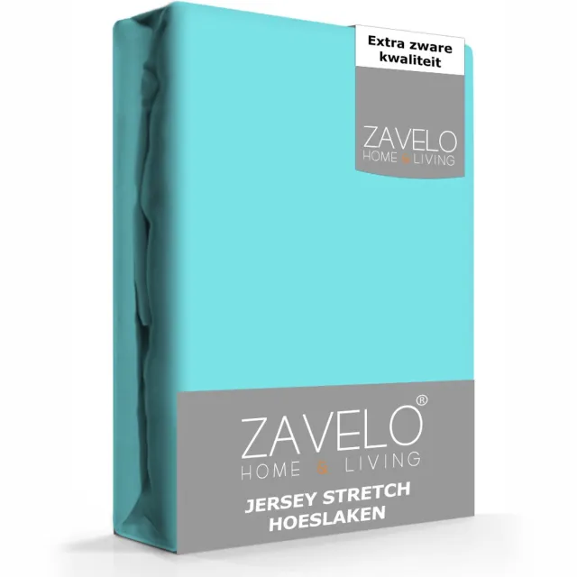 Zavelo Jersey Hoeslaken Aqua - 1-persoons (80/90x200 cm) - Hoogwaardige Kwaliteit - Rondom Elastisch - Perfecte Pasvorm