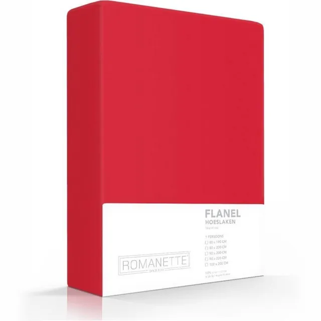 Romanette verwarmend flanel hoeslaken - lits-jumeaux (160x200 cm) - rood
