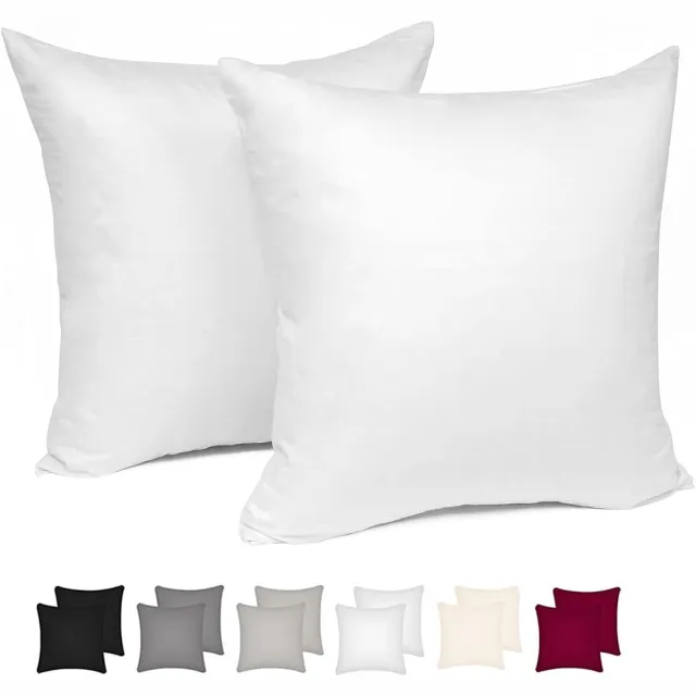 Famanu Kussenslopen 45x45 cm wit set 2, 100% katoen decoratief, zachte kussenhoezen voor bank auto slaapkamer