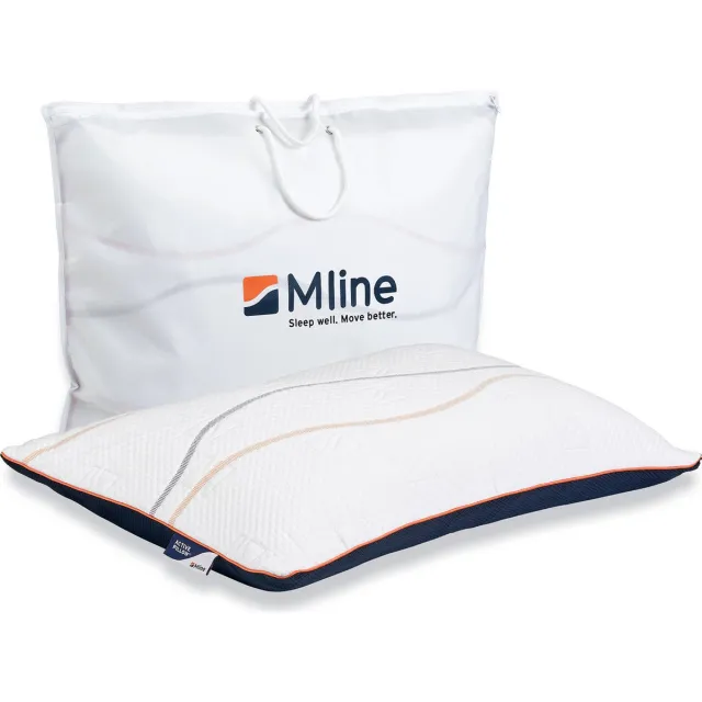 M line Active Pillow ergonomisch hoofdkussen – traagschuim slaapkussen – soft – zomer- en winterzijde – anti-allergeen – geschikt voor rug- en zijslapers – 15 cm hoog Wit