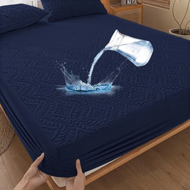 Famanu Luxe waterdichte matrashoes 90x200 cm met 3D-structuur, grijs