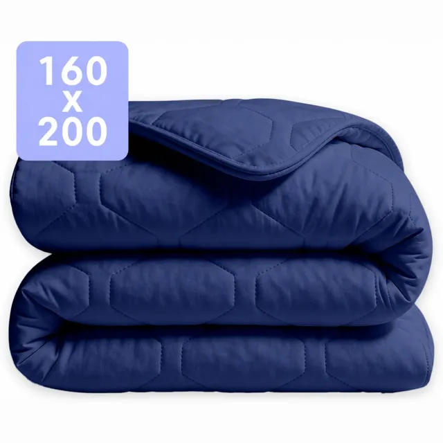 Happybed Dekbed zonder overtrek 160x200 - Wasbaar Winterdekbed - Bedrukt dekbed zonder hoes - Hoesloos Dekbed - Twijfelaar dekbed - Navy