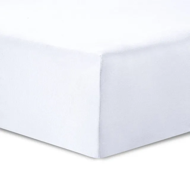 VISION home VISION Hoeslaken - Jersey katoen - Zacht, rekbaar en perfecte pasvorm - 90 x 200cm met 30cm hoekhoogte voor éénpersoonsbed - Wit - 100% katoen Jersey - Oekotex gecertificeerd