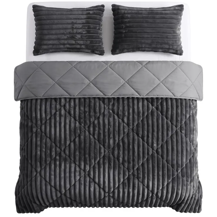 Zensation Lazy all-in-one dekbed ribstof - antraciet