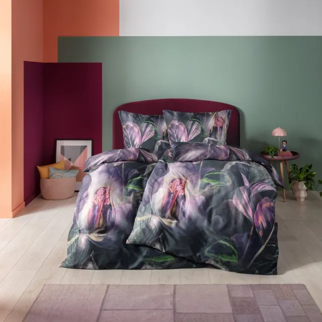 Estella Kendra - Dekbedovertrekset - Mako-katoensatijn - 160 x 200 cm - Aubergine Paars