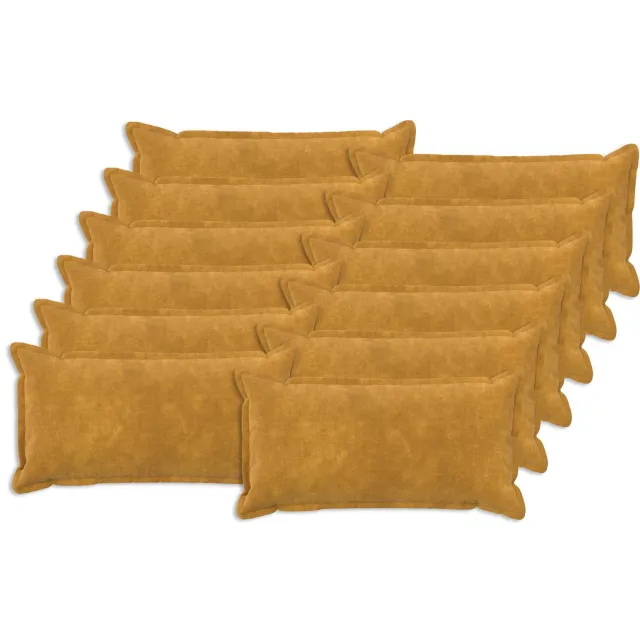 vidaXL Kussensloop 12 st HOUTEN Geel 40 x 80 cm Microfiber Fleece
