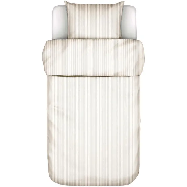 Marc O'Polo Classic Fine Stripe Dekbedovertrek Biologisch Katoen Dark Sand - Eenpersoons – 140x200/220 cm