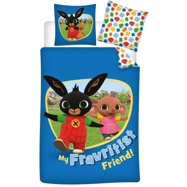 Bing Dekbedovertrek Fravritist friend 140 x 200 cm blauw