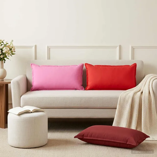 vidaXL Kussensloop 6 st HOUTEN Rood 40 x 70 cm Polyester