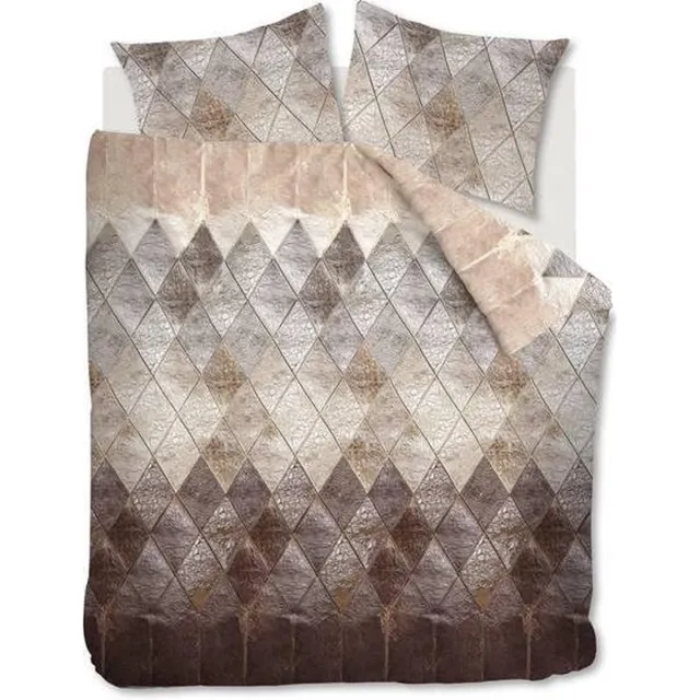 At Home Tense - Flanel - Dekbedovertrek - Tweepersoons - 200x200/220 cm + 2 kussenslopen 60x70 cm - Natural