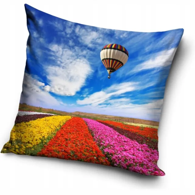 Carbotex Kussenhoes 40x40 cm - Ballonnen & Bloemen - Kinderkamer multicolor