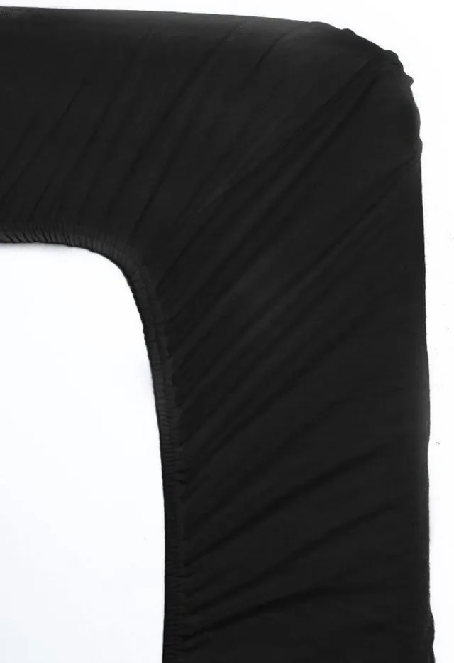 Zydante Jersey Hoeslaken – Hotel Home Collection - Zacht en Comfortabel – Rekbaar Hoeslaken – Hotelkwaliteit – Elastische Rand – Voor Matras, Boxspring en Waterbed - Zwart / 200x140