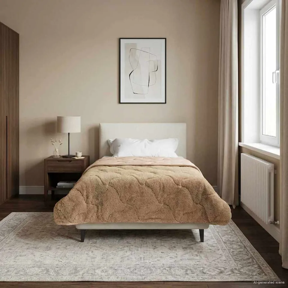 vidaXL Vol jaar dekbed 135 x 200 cm taupe, foto 4