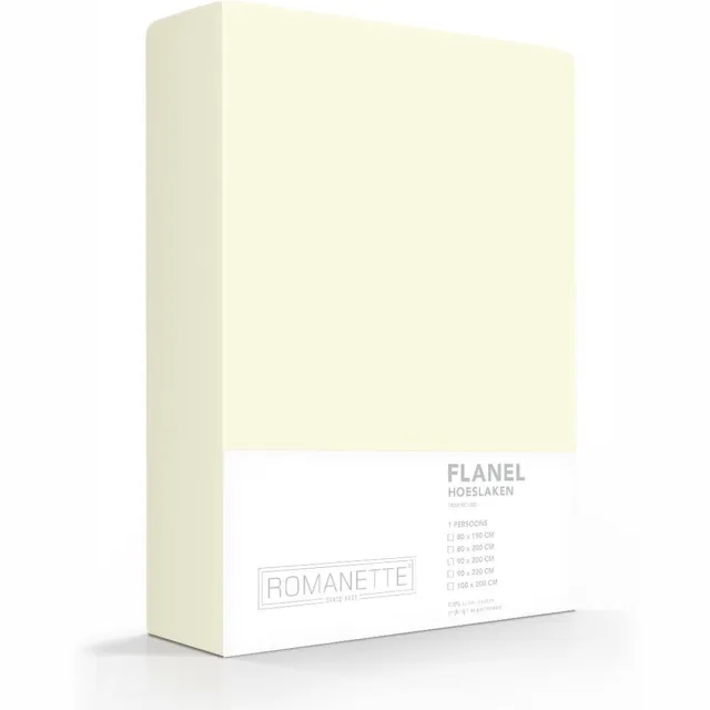 Romanette Luxe Hoeslaken Verwarmend Flanel - Ivoor